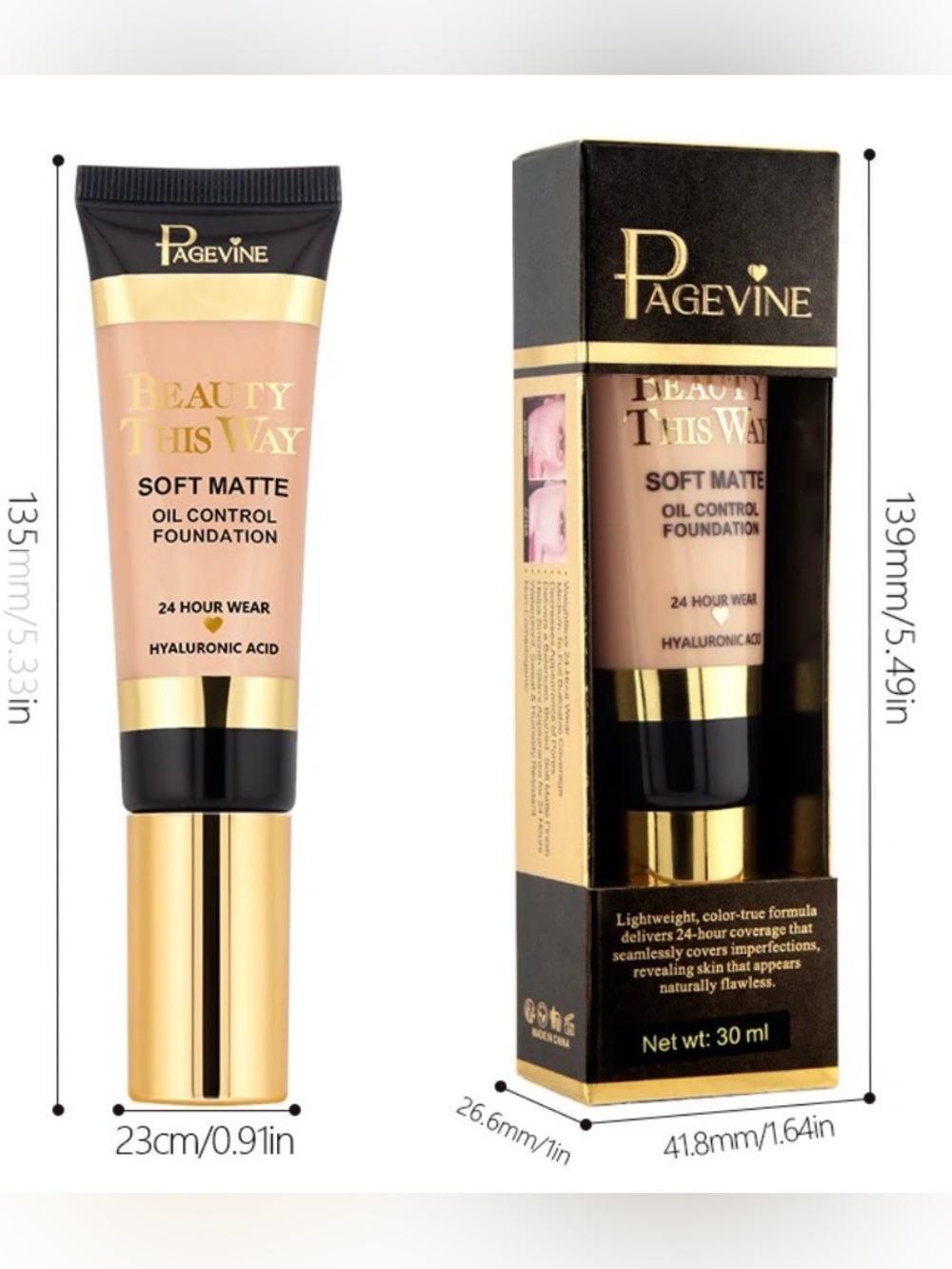Page Vine- Soft Matte Oil Control Foundation — in light